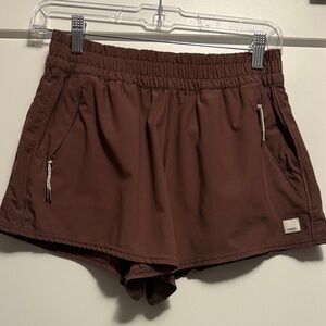 Vuori Women's Athletic Shorts in Chocolate Brown